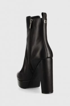 Γυναικεία Μποτάκια Δερμάτινες μπότες Guess Dennis χρώμα: μαύρο -Guess Κατάστημα unnamed file 110