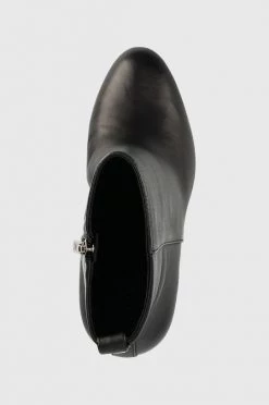 Γυναικεία Μποτάκια Δερμάτινες μπότες Guess Dennis χρώμα: μαύρο -Guess Κατάστημα unnamed file 111