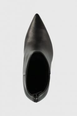 Γυναικεία Μποτάκια Δερμάτινες μπότες Guess Selma χρώμα: μαύρο -Guess Κατάστημα unnamed file 1135