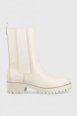 Γυναικεία Μποτάκια Δερμάτινες μπότες τσέλσι Guess γυναικείες, χρώμα: μπεζ