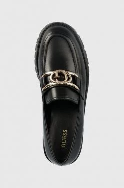Γυναικεία Μοκασίνια Δερμάτινα μοκασίνια Guess Ilary μαύρο -Guess Κατάστημα unnamed file 1734