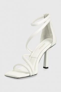 Γυναικεία Πέδιλα με τακούνι Δερμάτινα σανδάλια Guess Leance άσπρο -Guess Κατάστημα unnamed file 1738