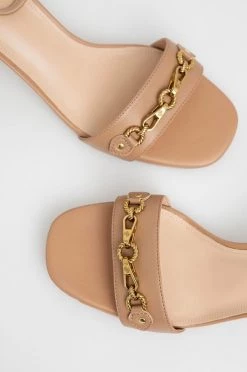 Γυναικεία Πέδιλα με τακούνι Δερμάτινα σανδάλια Guess Sara μπεζ -Guess Κατάστημα unnamed file 1782