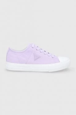 Γυναικεία Χαμηλά Πάνινα παπούτσια Guess Pranze χρώμα: μοβ