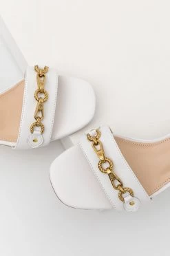 Γυναικεία Πέδιλα με τακούνι Δερμάτινα σανδάλια Guess Sara άσπρο -Guess Κατάστημα unnamed file 1951