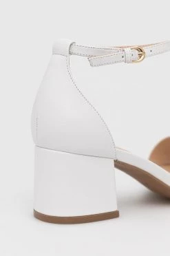 Γυναικεία Πέδιλα με τακούνι Δερμάτινα σανδάλια Guess Sara άσπρο -Guess Κατάστημα unnamed file 1952