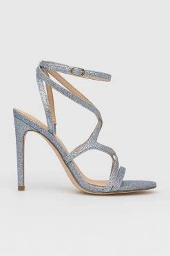 Γυναικεία Πέδιλα με τακούνι Σανδάλια Guess Fennela ασημί