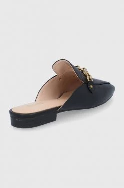 Γυναικεία Σαγιονάρες Δερμάτινα μοκασίνια Guess Marisa χρώμα: μαύρο -Guess Κατάστημα unnamed file 1981