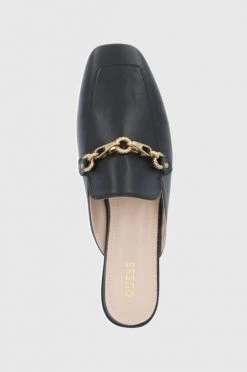 Γυναικεία Σαγιονάρες Δερμάτινα μοκασίνια Guess Marisa χρώμα: μαύρο -Guess Κατάστημα unnamed file 1982