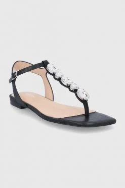 Γυναικεία Σανδάλια Δερμάτινα σανδάλια Guess Sefora χρώμα: μαύρο -Guess Κατάστημα unnamed file 1989