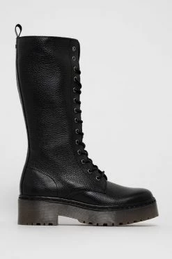 Γυναικεία Μποτάκια Δερμάτινα Workers Guess χρώμα: μαύρο