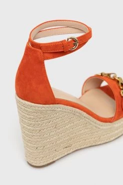 Γυναικεία Πέδιλα με τακούνι Σανδάλια σουέτ Guess Wendy χρώμα: πορτοκαλί -Guess Κατάστημα unnamed file 2128