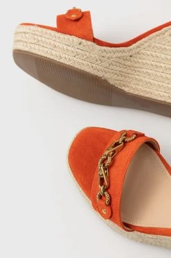 Γυναικεία Πέδιλα με τακούνι Σανδάλια σουέτ Guess Wendy χρώμα: πορτοκαλί -Guess Κατάστημα unnamed file 2129