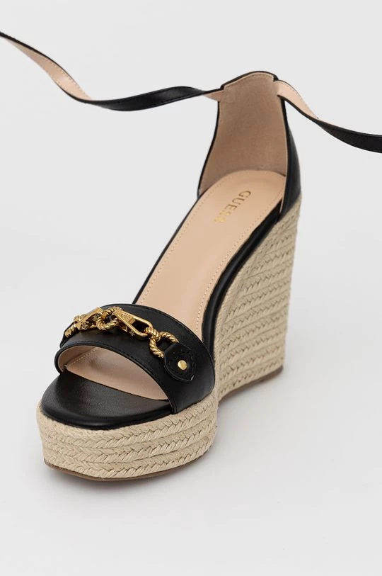 Γυναικεία Πέδιλα με τακούνι Δερμάτινα σανδάλια Guess Wendy χρώμα: μαύρο 4 Γυναικεία Πέδιλα με τακούνι Δερμάτινα σανδάλια Guess Wendy χρώμα: μαύρο - Image 2