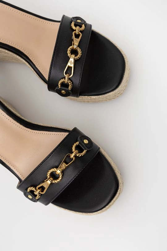 Γυναικεία Πέδιλα με τακούνι Δερμάτινα σανδάλια Guess Wendy χρώμα: μαύρο 6 Γυναικεία Πέδιλα με τακούνι Δερμάτινα σανδάλια Guess Wendy χρώμα: μαύρο - Image 4