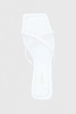 Γυναικεία Σαγιονάρες Δερμάτινες παντόφλες Guess Beinna χρώμα: άσπρο -Guess Κατάστημα unnamed file 2150