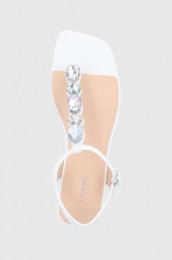 Γυναικεία Σανδάλια Δερμάτινα σανδάλια Guess Sefora χρώμα: άσπρο -Guess Κατάστημα unnamed file 2193