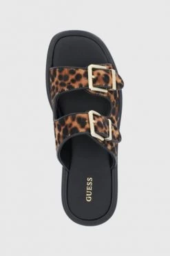 Γυναικεία Σαγιονάρες Παντόφλες Guess Ramod χρώμα: καφέ -Guess Κατάστημα unnamed file 2198