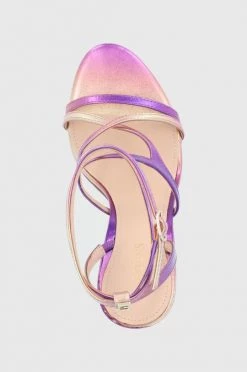 Γυναικεία Πέδιλα με τακούνι Δερμάτινα σανδάλια Guess Fennela μοβ -Guess Κατάστημα unnamed file 2316