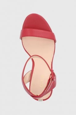 Γυναικεία Πέδιλα με τακούνι Guess - Δερμάτινα σανδάλια Guess - Δερμάτινα σανδάλια κόκκινο -Guess Κατάστημα unnamed file 2402