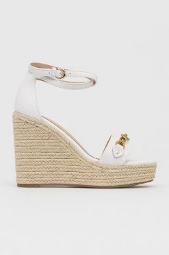 Γυναικεία Πέδιλα με τακούνι Δερμάτινα σανδάλια Guess Wendy χρώμα: άσπρο