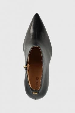 Γυναικεία Μποτάκια Δερμάτινες μπότες Guess Sazzi χρώμα: μαύρο -Guess Κατάστημα unnamed file 544