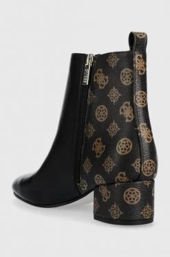 Γυναικεία Μποτάκια Δερμάτινες μπότες Guess Saeda χρώμα: μαύρο -Guess Κατάστημα unnamed file 580