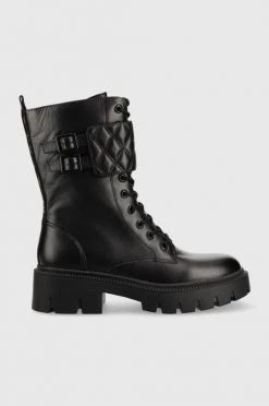 Γυναικεία Μποτάκια Δερμάτινα Workers Guess Sery μαύρο