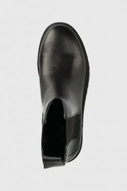 Γυναικεία Μποτάκια Δερμάτινες μπότες τσέλσι Guess Oakess χρώμα: μαύρο -Guess Κατάστημα unnamed file 68