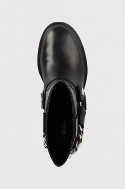 Γυναικεία Μποτάκια Δερμάτινες μπότες Guess Ruben χρώμα: μαύρο -Guess Κατάστημα unnamed file 715