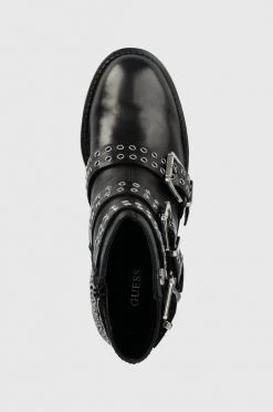 Γυναικεία Μποτάκια Δερμάτινες μπότες Guess Fifii χρώμα: μαύρο -Guess Κατάστημα unnamed file 720