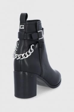 Γυναικεία Μποτάκια Δερμάτινες μπότες Guess χρώμα: μαύρο -Guess Κατάστημα unnamed file 837