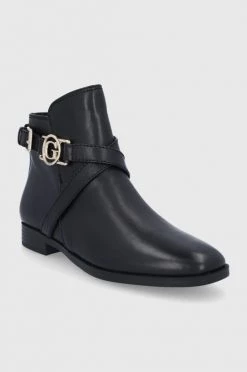 Γυναικεία Μποτάκια Δερμάτινες μπότες Guess χρώμα: μαύρο -Guess Κατάστημα unnamed file 944