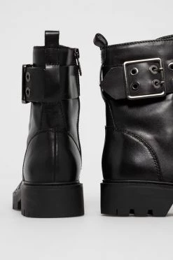 Γυναικεία Μποτάκια Δερμάτινα Workers Guess χρώμα: μαύρο -Guess Κατάστημα unnamed file 950